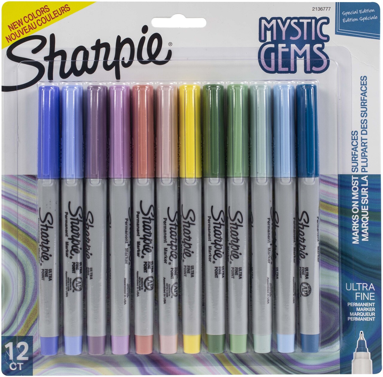 Sharpie Mystic Gems Ultra-Fine Point Permanent Marker 12/Pkg-Assorted Colors